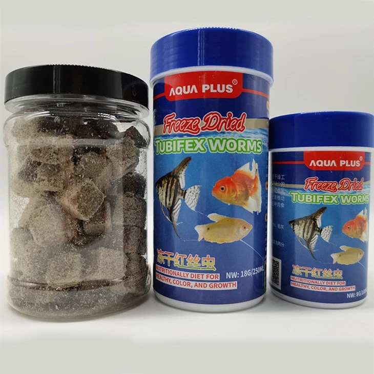 Bekukan Makanan Ikan Cacing Tubifex Kering